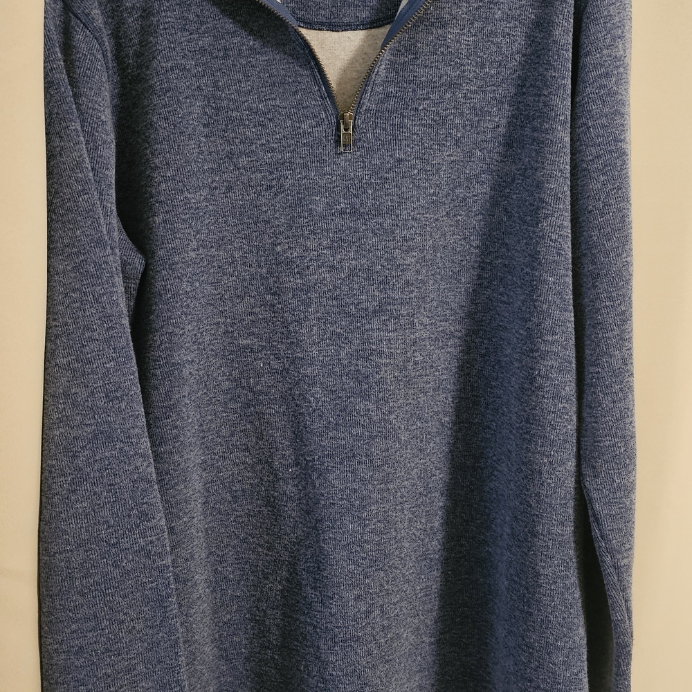 GAP Men's Heather Blue Zip-Up Sweater